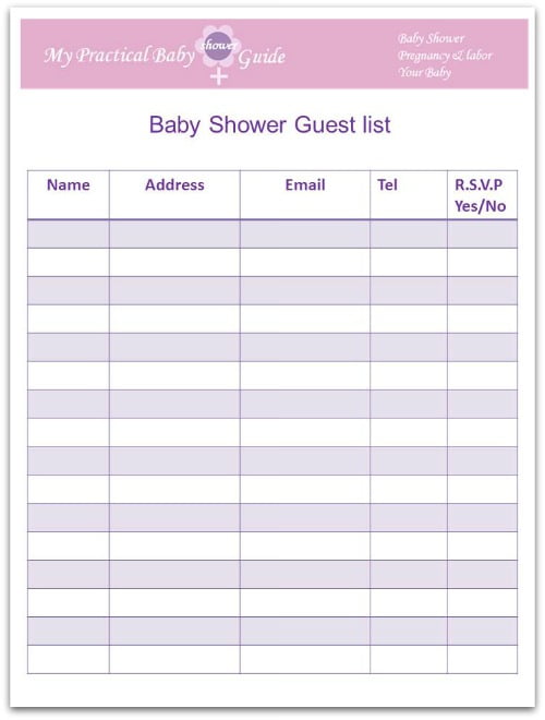 Baby Shower Planning Template For Your Needs