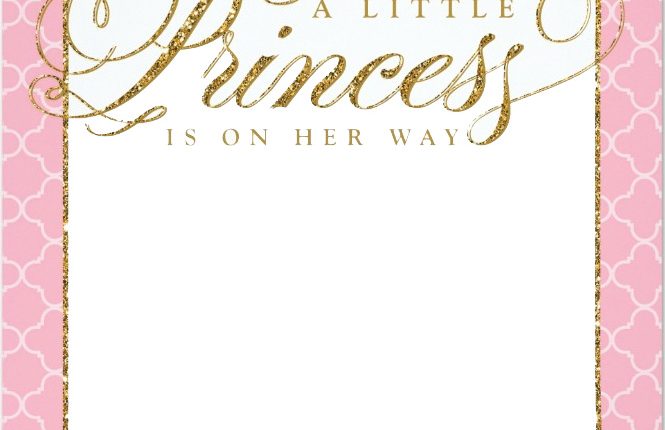 Free Printable Glittering Queen Princess Baby Shower Invitation