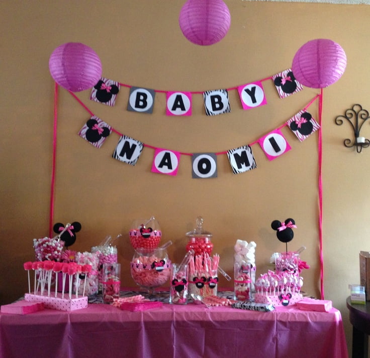 minnie mouse baby shower table decorations