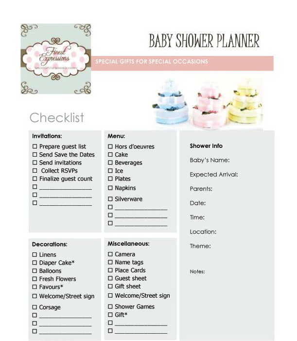 things you need for a baby shower