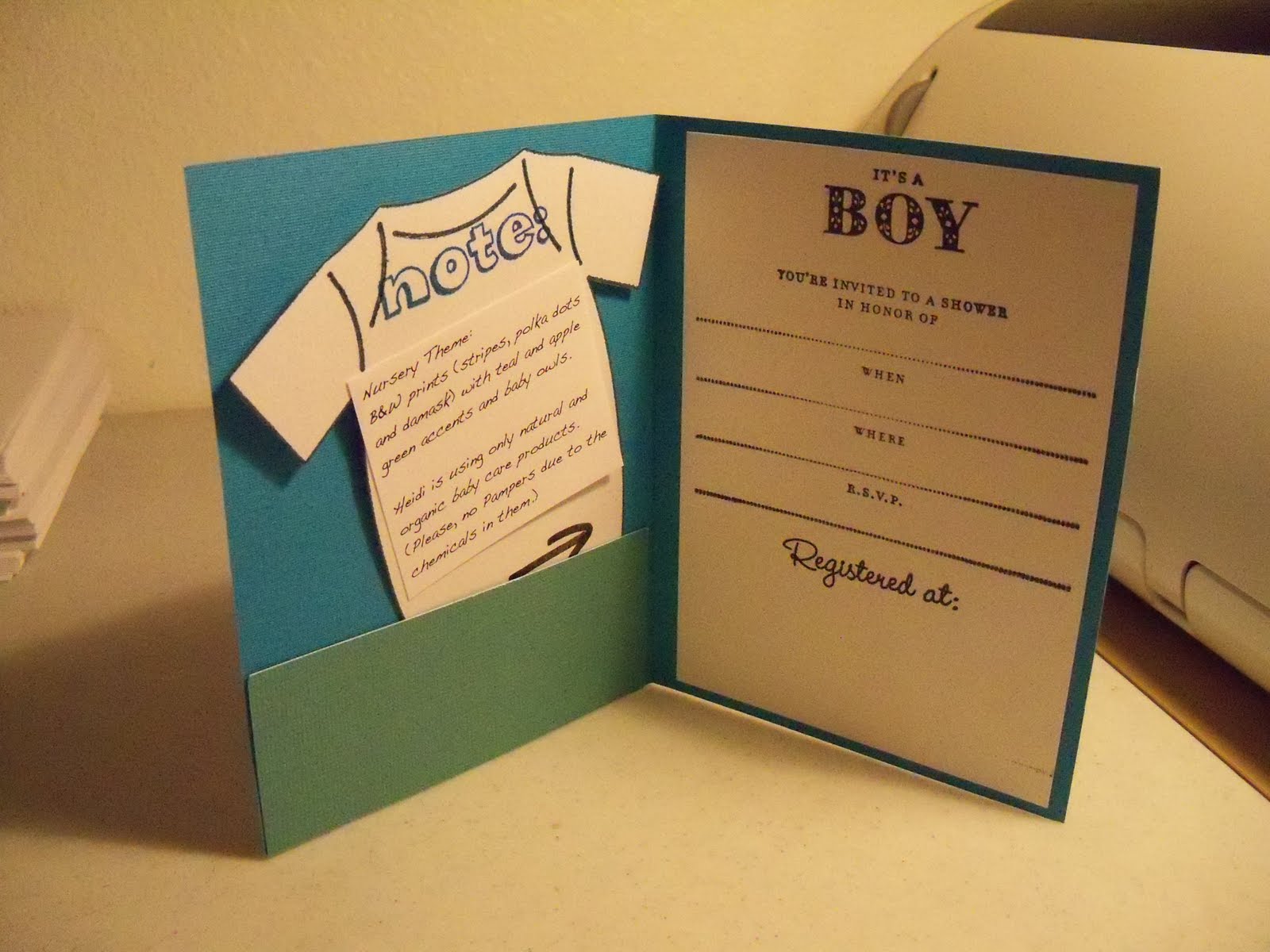 Handmade Baby Shower Invitations FREE Printable Baby Shower 