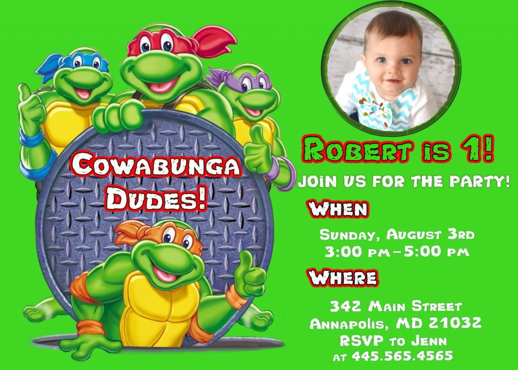 Ninja Turtle Birthday Party Invitations | FREE Printable Baby Shower