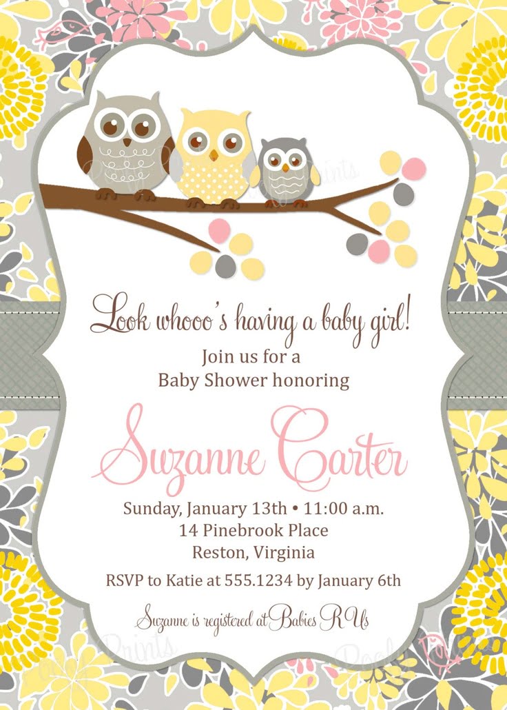 Free Printable Owl Baby Shower Invitations Beeshower