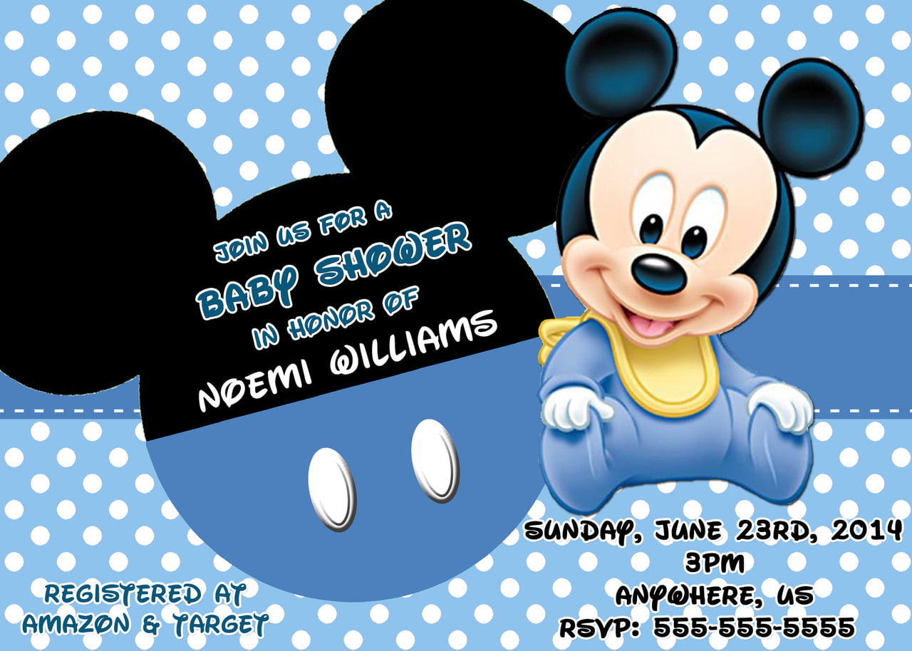 Mickey Mouse Baby Shower Invitations Printable Free