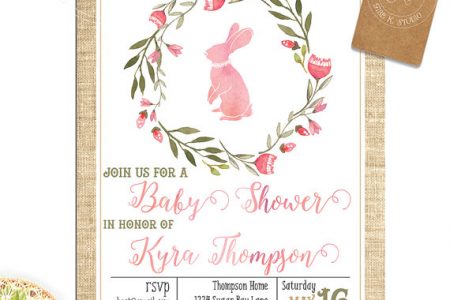 rabbit baby shower invitations