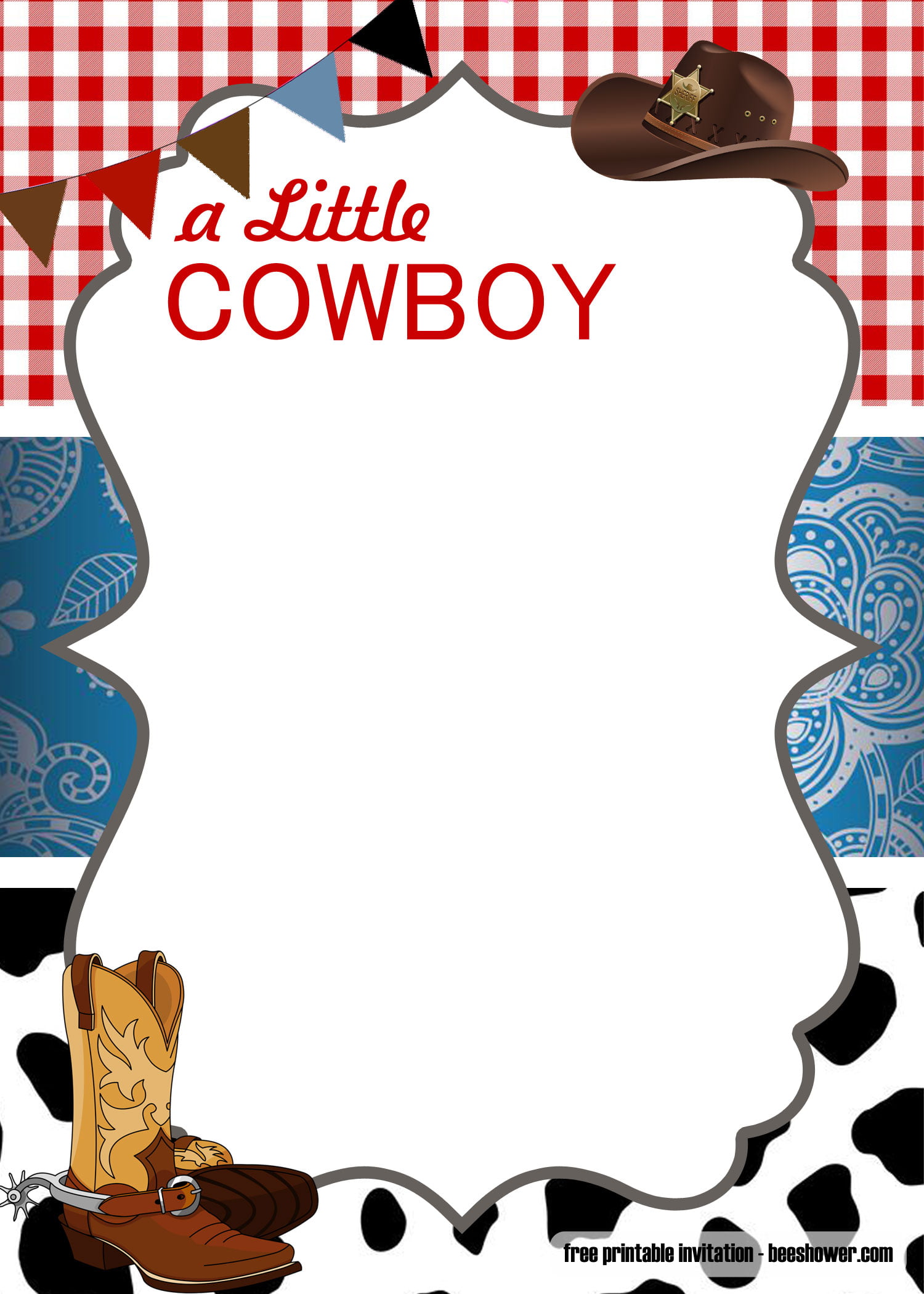 FREE Cowboy Baby Shower Invitation Templates FREE Printable Baby
