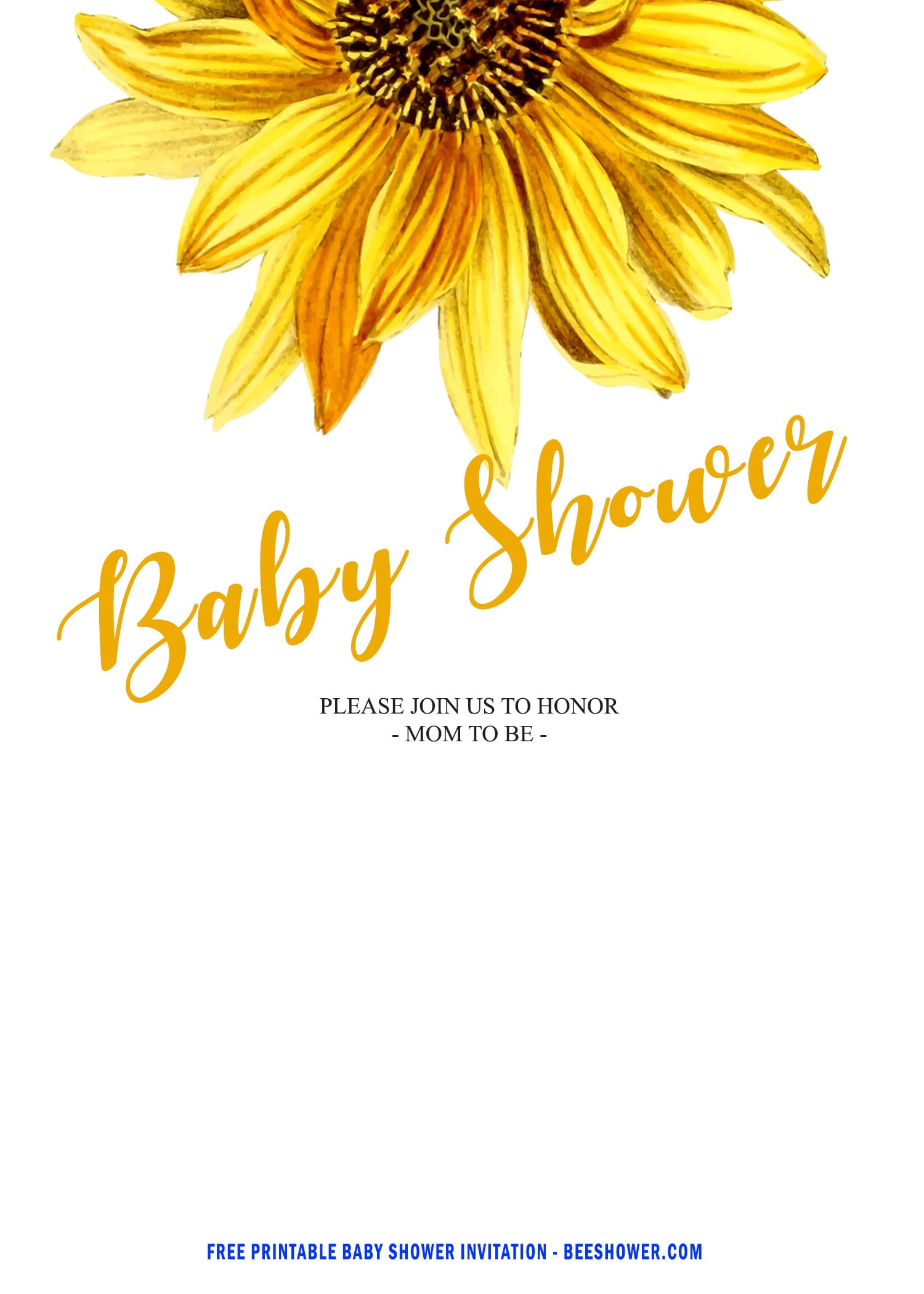 sunflower themed baby shower invitations