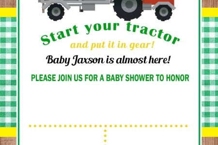 tractor baby shower invitations