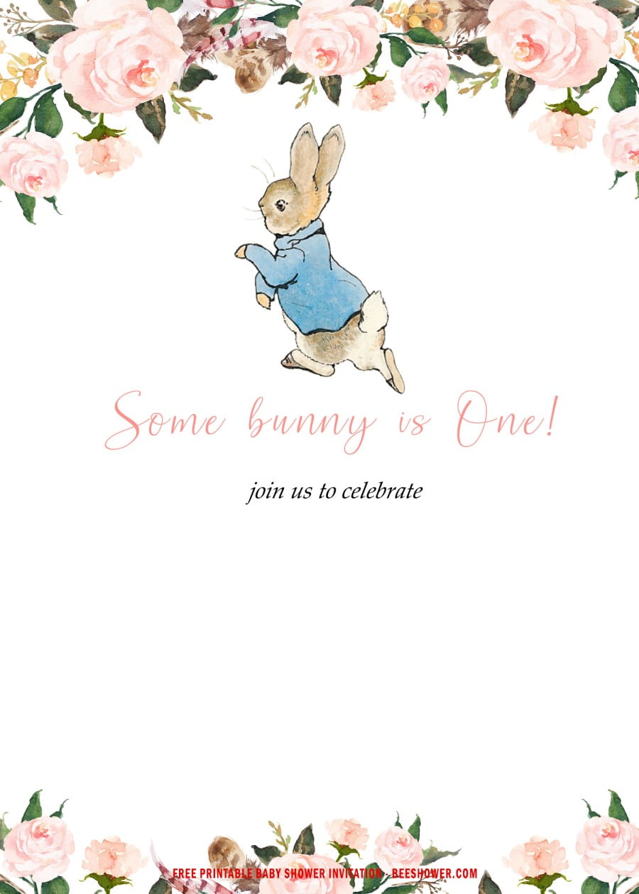 bunny themed baby shower invitations