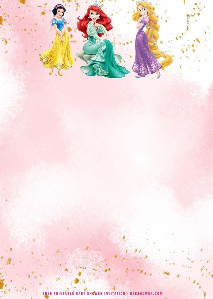 Download (FREE Printable) - Disney Princess Baby Shower Invitation ...