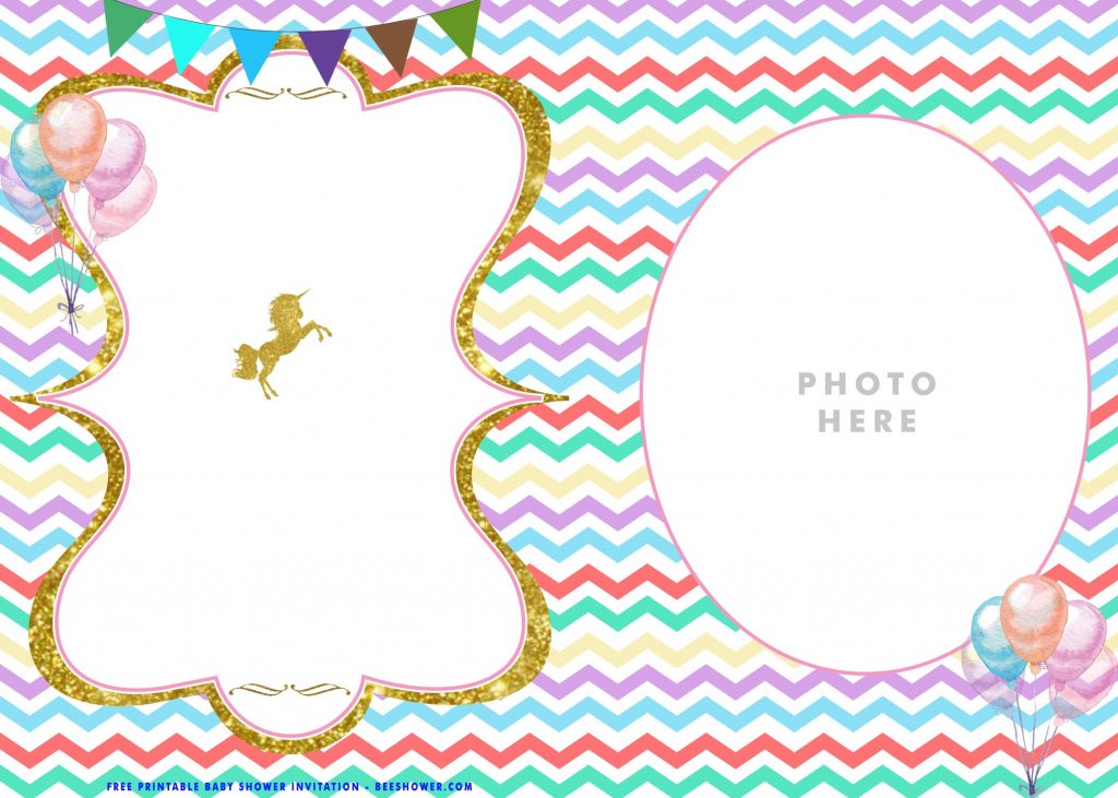 free printable unicorn party baby shower invitation