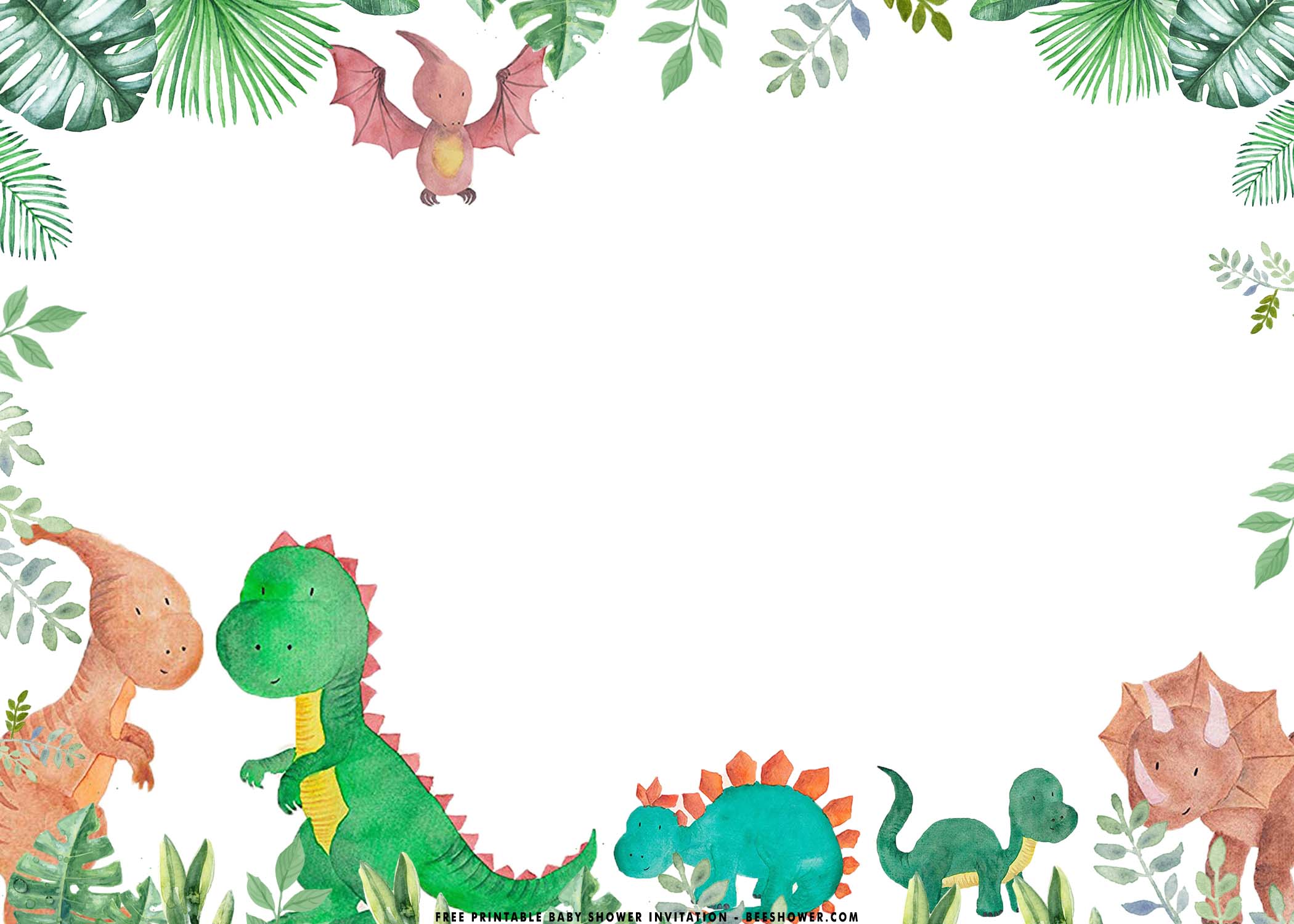  FREE Printable Dinosaur Baby Shower Invitation Templates FREE Printable Baby Shower