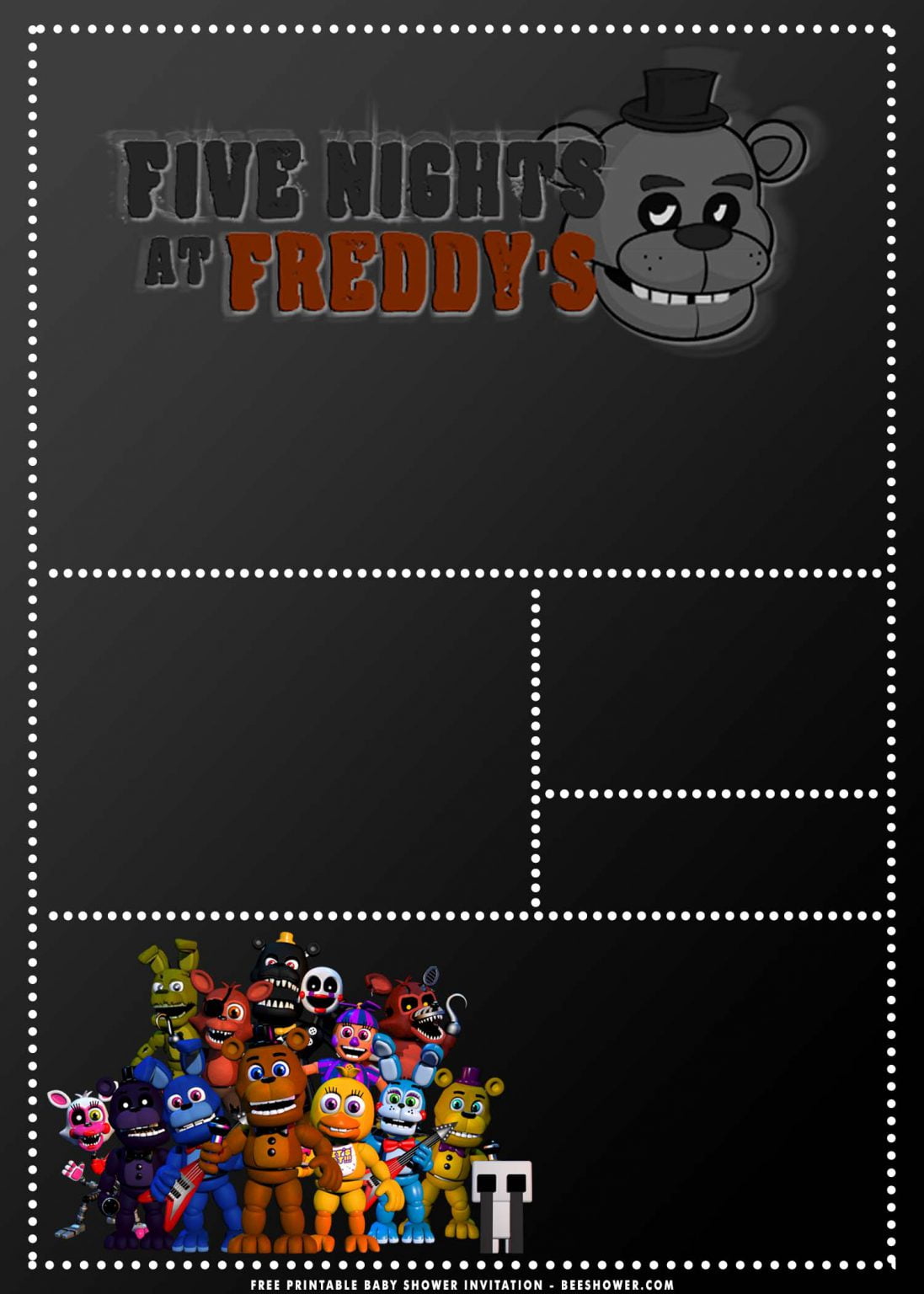 (FREE Printable) Five Nights At Freddy’s Birthday Invitation
