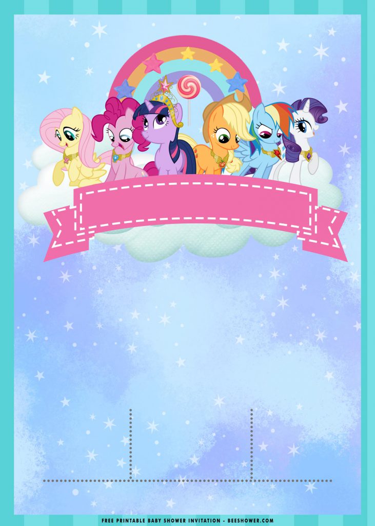 my little pony blank invitations