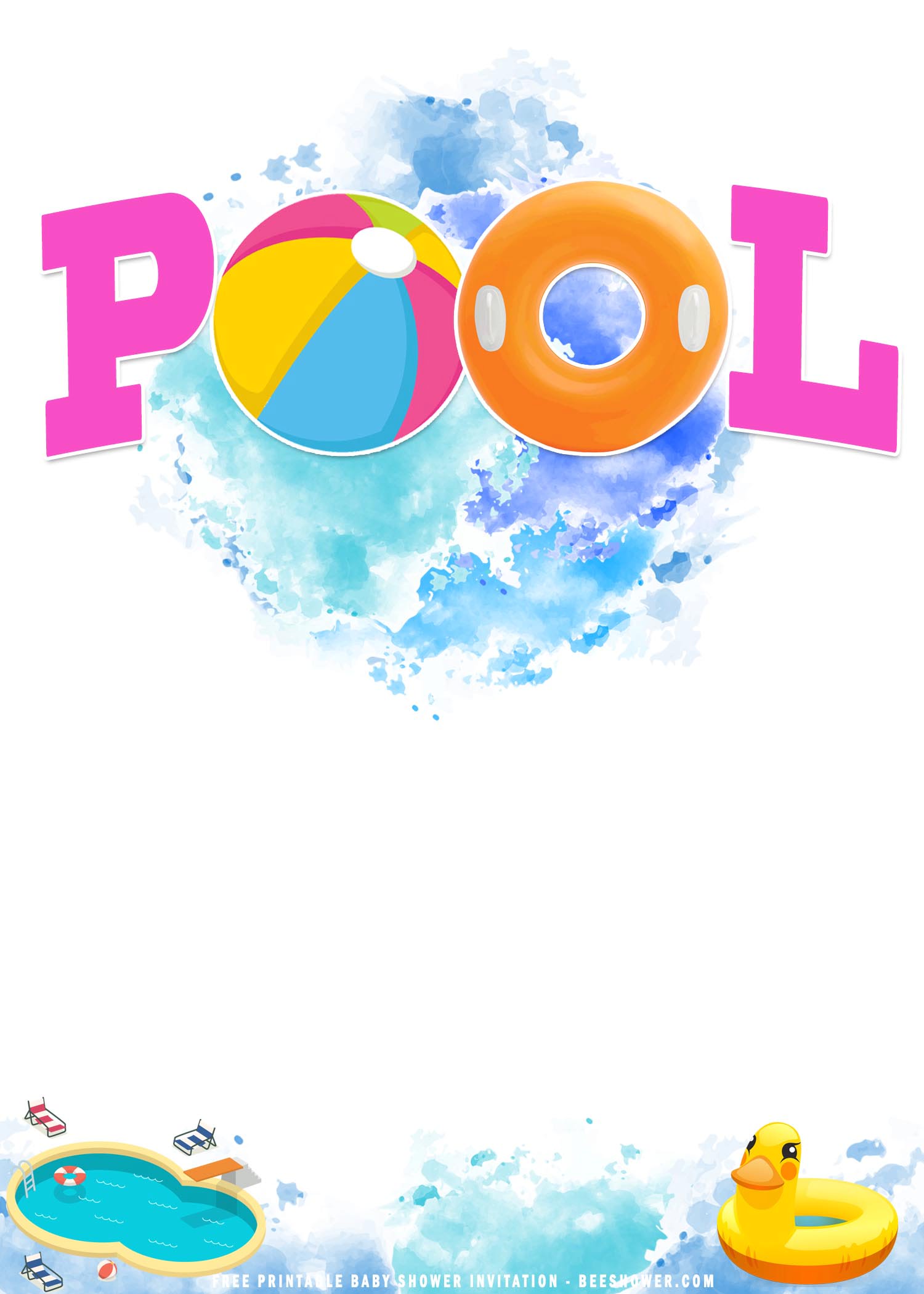 Free Printable Birthday Pool Party Invitation Templates
