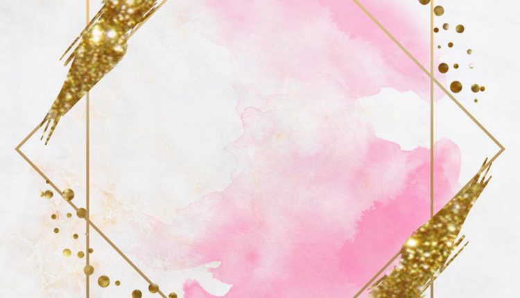 Gold frame on pink watercolor background | FREE Printable Baby Shower ...