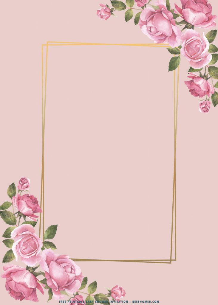 (FREE Printable) – Pink Flowers Baby Shower Invitation Templates | FREE ...