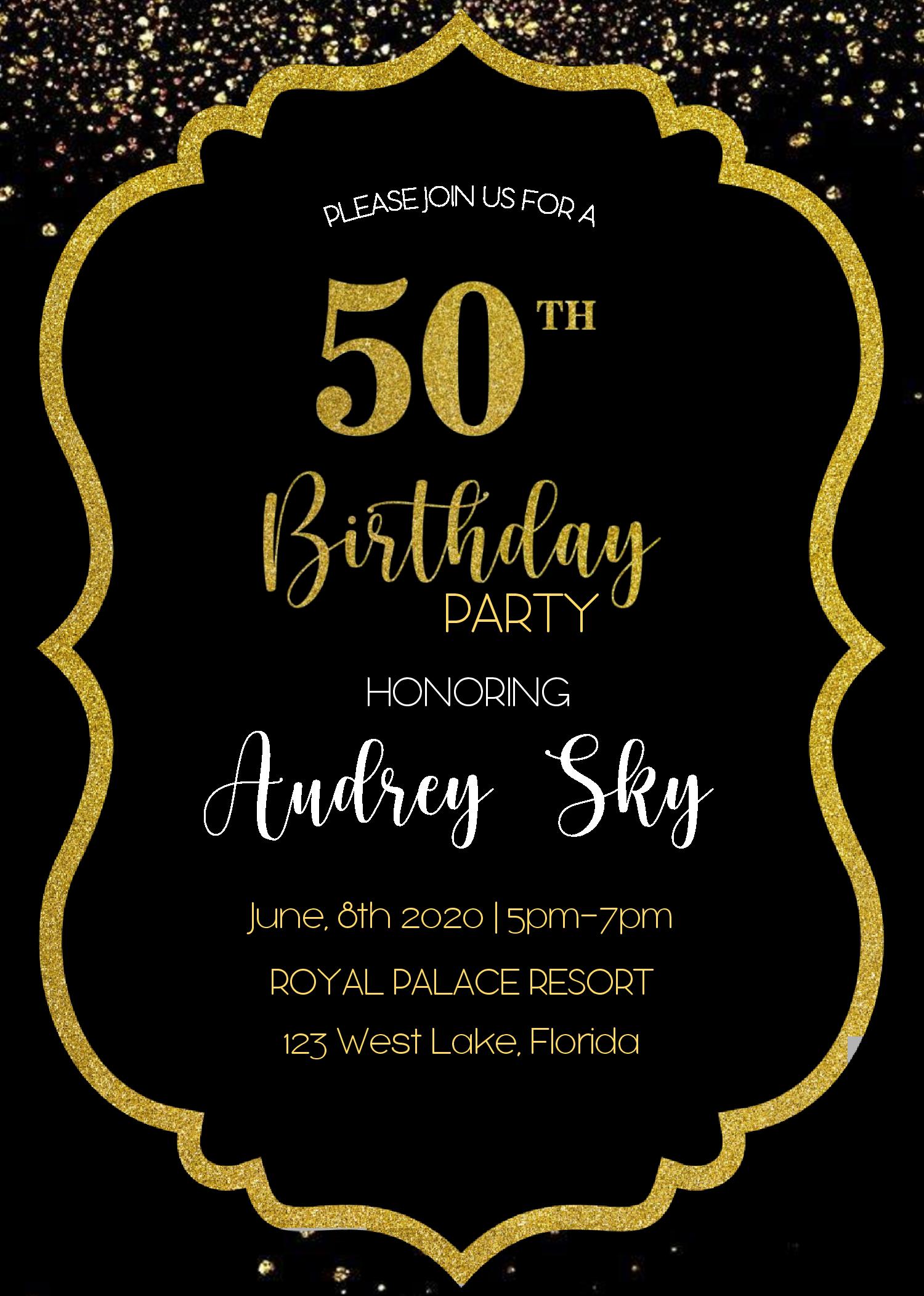 Template Free Printable 50th Birthday Invitations