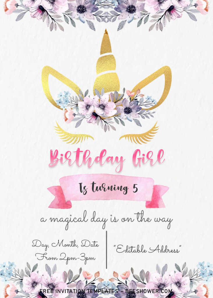 Magical Unicorn Baby Shower Invitation Templates ...