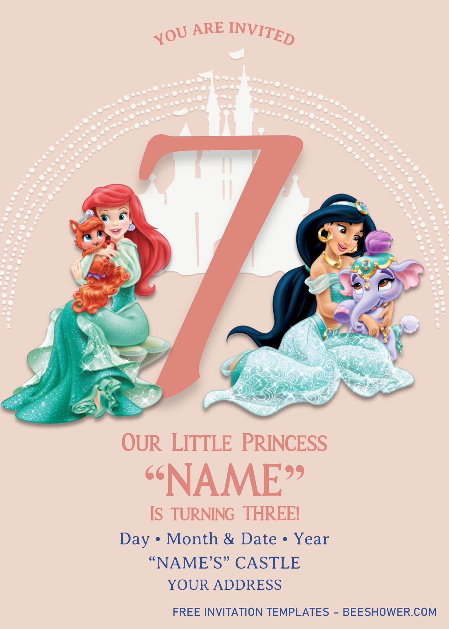 Download Disney Princess Jasmine Invitation Templates Docx Free Printable Baby Shower Invitations Templates