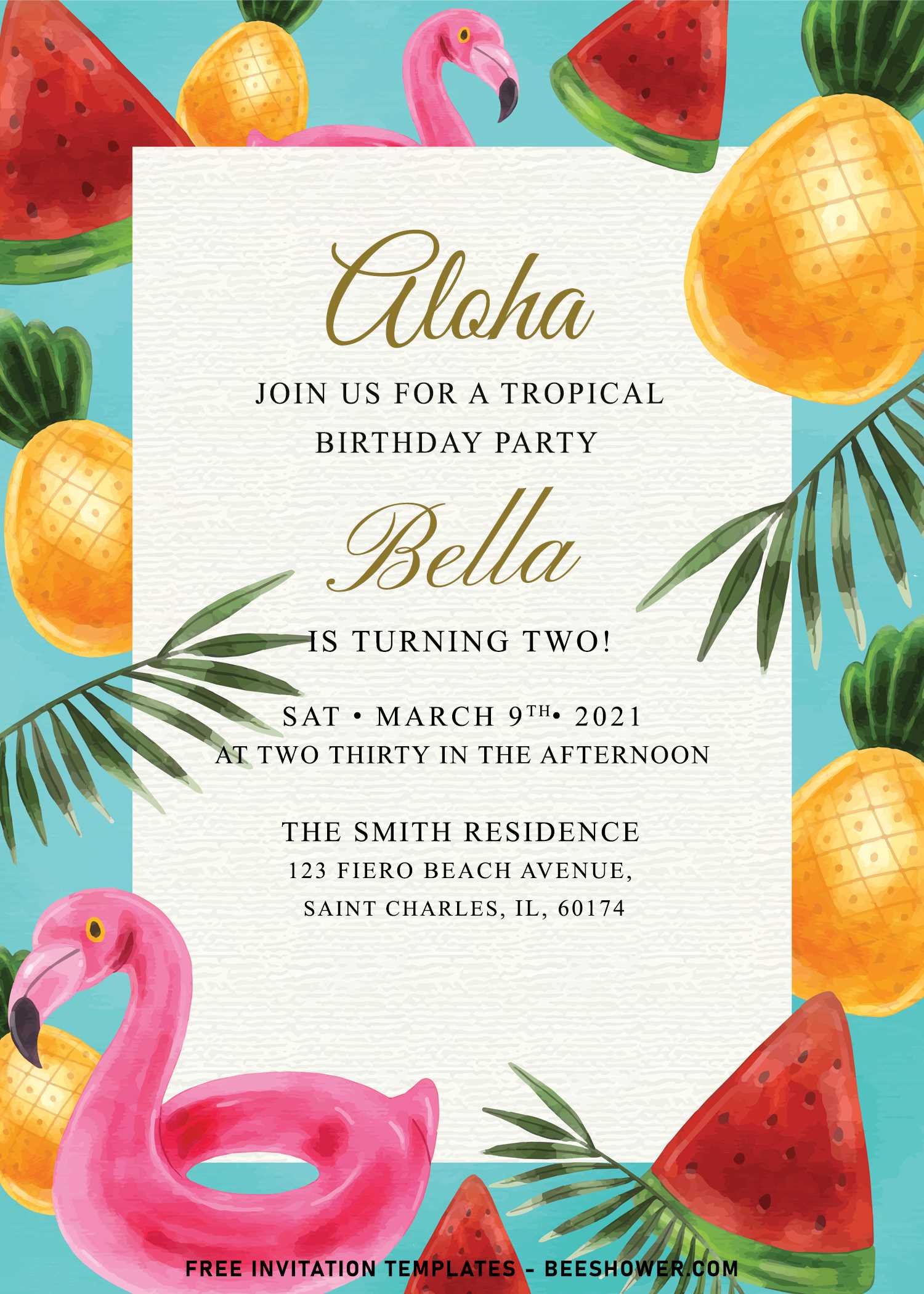 7+ Summer Tropical Birthday Invitation Templates FREE Printable Baby