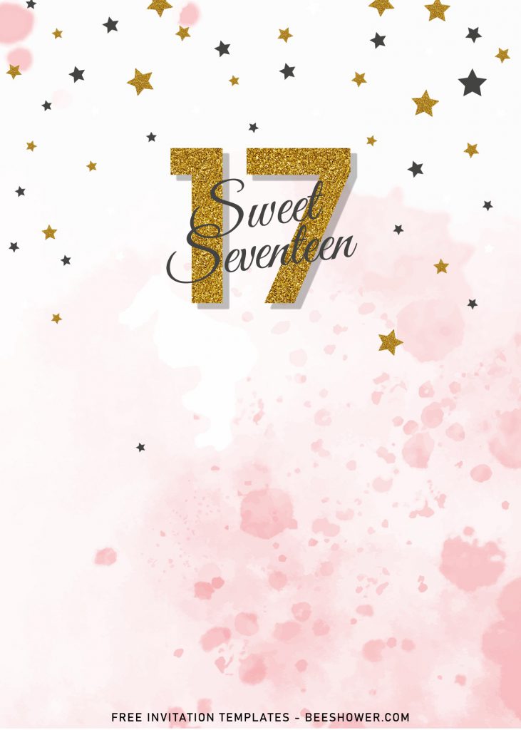 7+ Watercolor Sweet Seventeen Birthday Invitation Templates | FREE